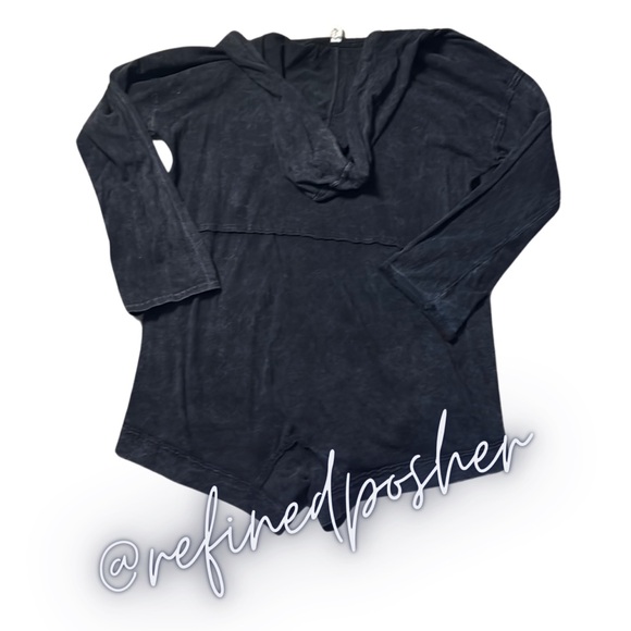 Free People Intimately Just Be Chill Romper size Small NEW Washed Black - Picture 3 of 4